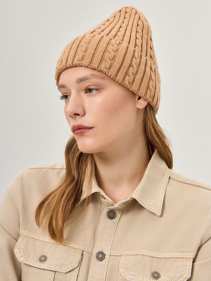 Шапка женская виск+нейл+каш LB-A53069 beige LABBRA