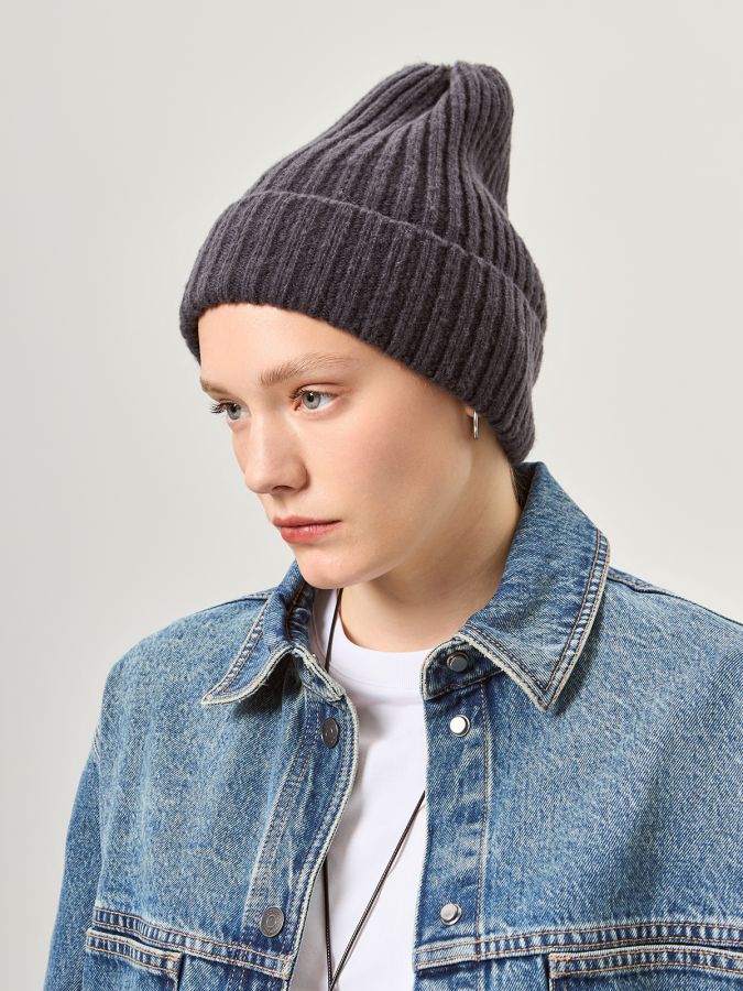 Шапка женская шерсть+акр LB-A53075 graphite LABBRA