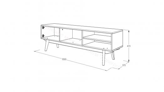 Фант 1 тумба под ТВ МДФ (Фант) Дуб коми/Лофт голден пэлас