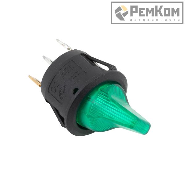 RK05070 * Тумблер (выключатель) зеленый с подсветкой KCDI 12V