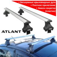 Багажник на крышу Ford Fiesta VII, Атлант, крыловидные дуги, опора Е