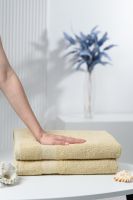 14420 Комплект полотенец 2шт размер 70*140см 400 гр м2 [бежевый]