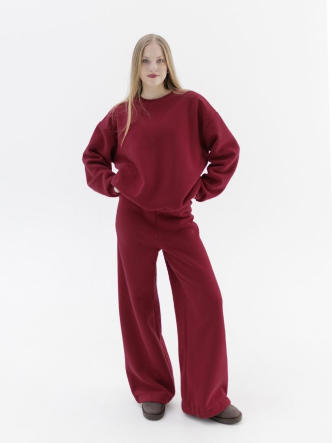 Свитшот с начесом брусника