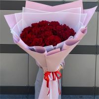 Букет гигант из красных Французских роз