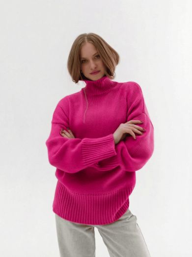 Свитер из мериноса фуксия