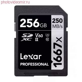 Карта памяти 256Gb Lexar Professional SILVER SDXC UHS-II (250/120MB/s) V60 U3 (LSD256CB1667)