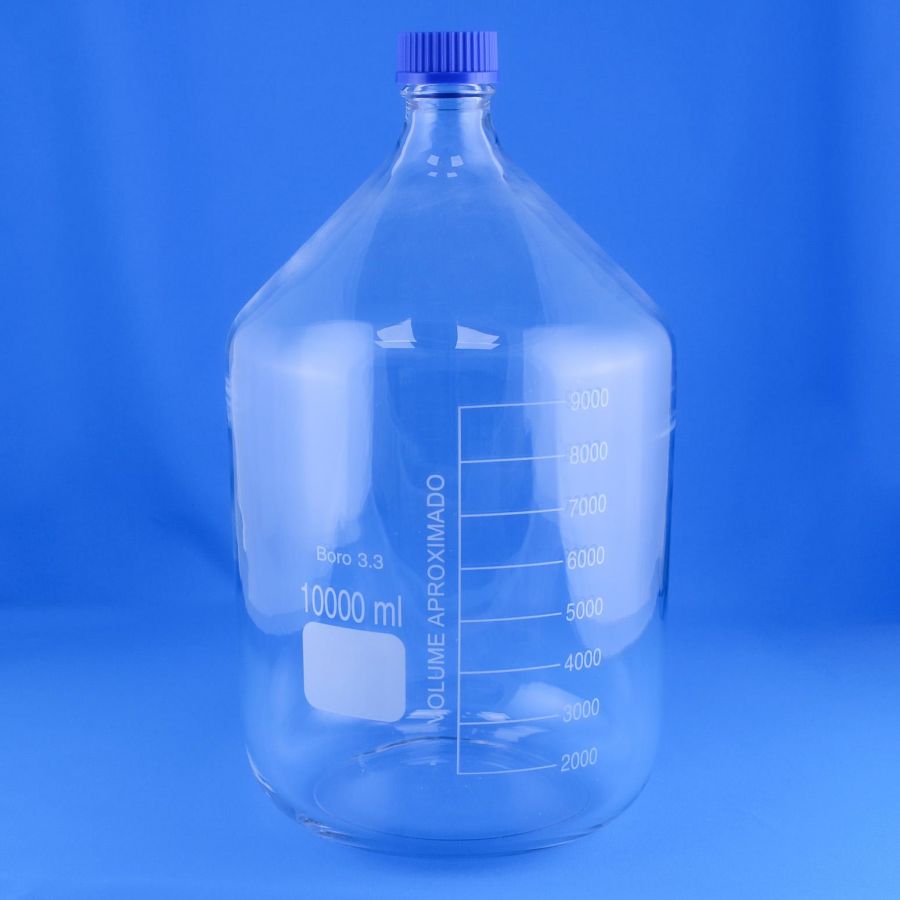 Банка для реактивов Labdevices GL45, 10000 мл, стекло Boro 3.3, светлое стекло, с винтовой крышкой, градуированная