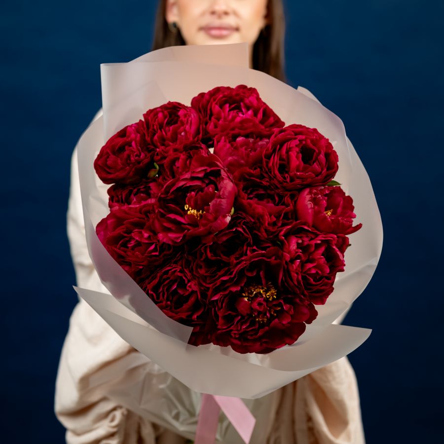 Пионы красные 15шт