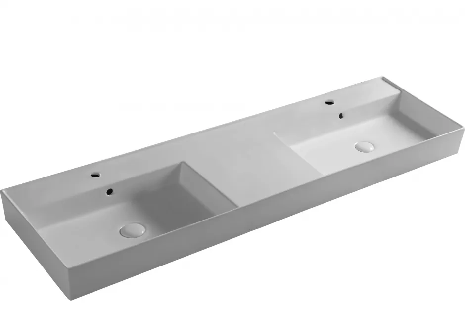 Изображение Раковина двойная Olympia Drop DRP4314DB1 накладная/подвесная 140x46x15 см