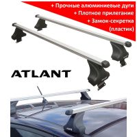 Багажник на крышу Renault Logan, Атлант, прямоугольные дуги, опора Е