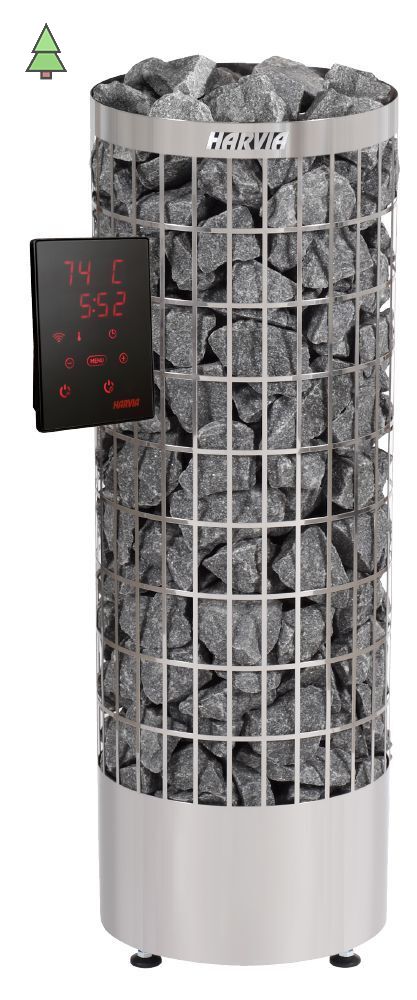 HARVIA Электрическая печь Cilindro PC70XW WiFi, нержавеющая сталь (с выносным пультом WiFi в комплекте), артикул HPC704XW