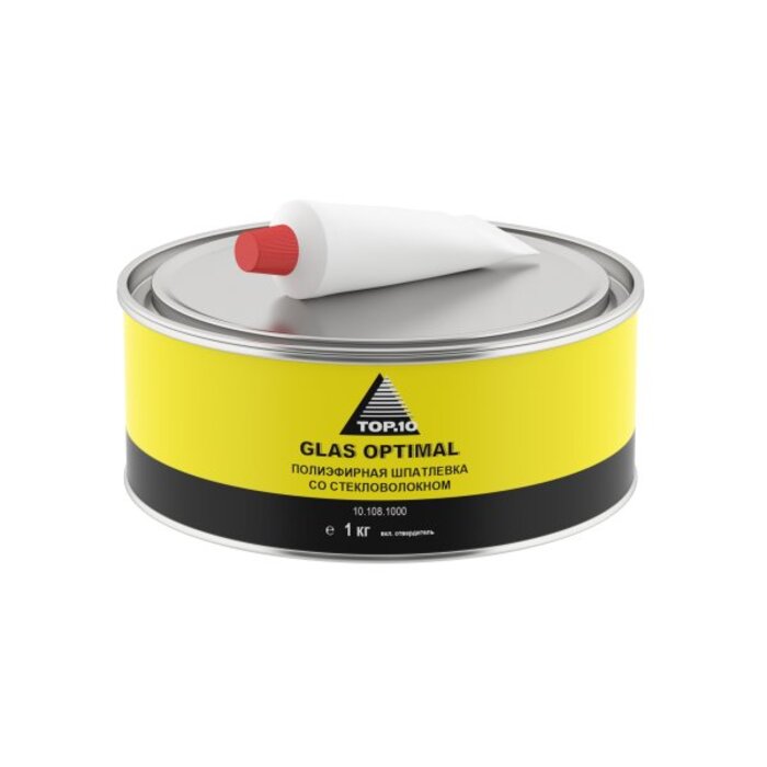 TOP.10 Полиэфирная шпатлевка GLAS OPTIMAL с отвердителем 1кг.