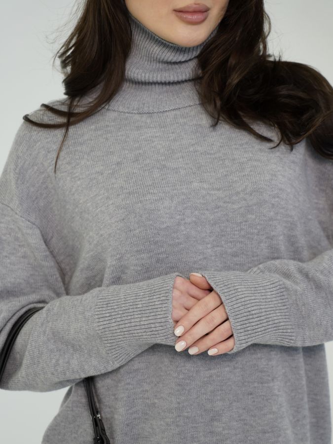 Свитер из кашемира серый