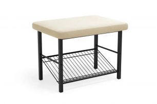 Обувница разборная малая (ш530*в410*г390мм), велюр Connect 05 (бежевый), металл черный