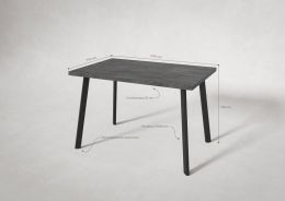 Стол нераздв. ДУБЛИН 32 КРАФТ В2 (1070*700*740мм), ЛДСП Цемент темный, металл черный