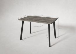 Стол нераздв. ДУБЛИН 32 КРАФТ В2 (1070*700*740мм), ЛДСП Сосна пасадена, металл черный