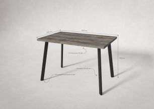 Стол нераздв. ДУБЛИН 32 КРАФТ В2 (1070*700*740мм), ЛДСП Сосна пасадена, металл черный