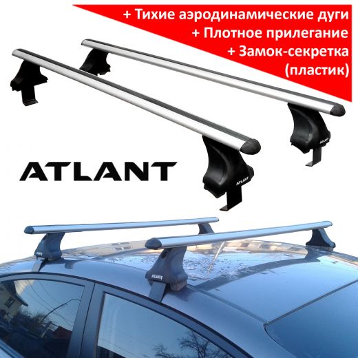 Багажник на крышу Toyota Camry XV40 2006-2011, Атлант, аэродинамические дуги, опора Е