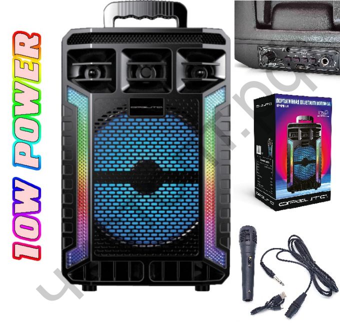 Колонка универс.с радио OT-SPB130 провод.микроф. подсветка 10W Супер цена !!!