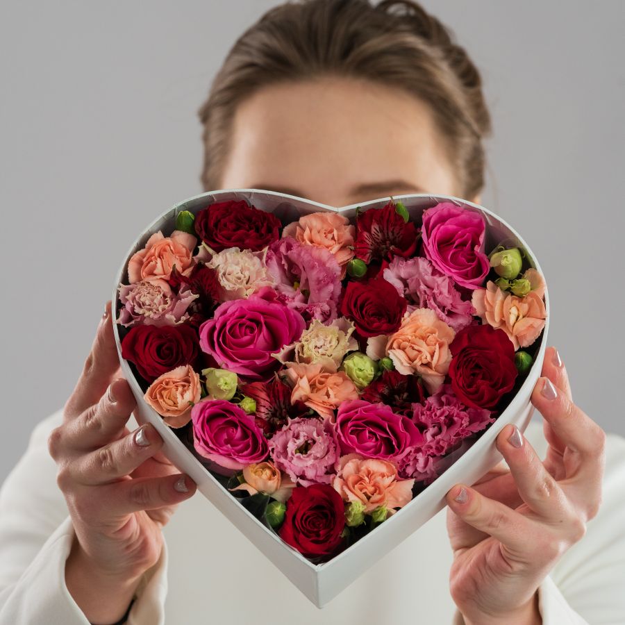 Сердце "Валентинка" в  малиновых тонах