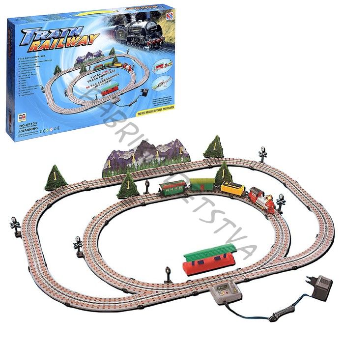 Железная дорога «Дальнее путешествие», работает от сети, протяжённость пути 5.06 м