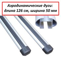 Багажник на крышу Hyundai Creta 2016-21 без рейлингов, Атлант, аэродинамические дуги Эконом, опора Е