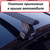 Багажник на крышу Volkswagen Polo 2010-20, Атлант, крыловидные аэродуги (черный цвет)