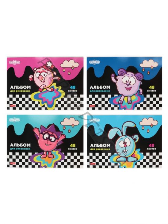 Альбом для рисования Hatber «Смешарики», А4, 48 листов, на скобе
