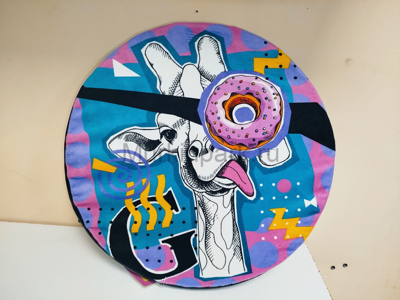 Круглый матрас ДИЗАЙН M 47*47*6 Rich Breed ЛД-122 Жираф с бубликом