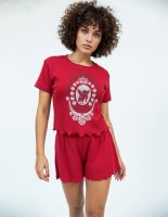 Женская пижама с шортами и футболкой - 403 [красный]