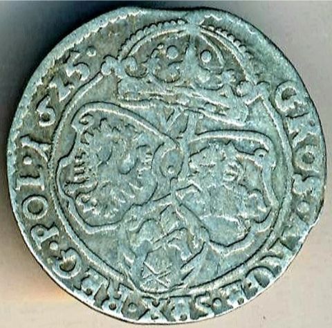 6 грошей 1625 Польша R3 Редкость RRRR