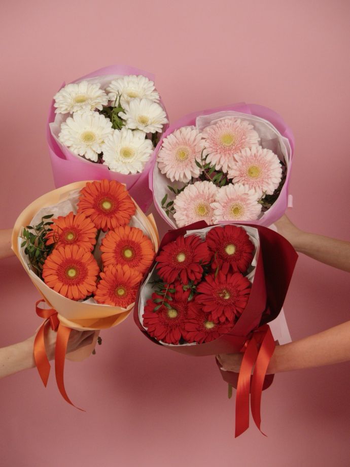 Букет Гербер "Солнышко в ладошке"