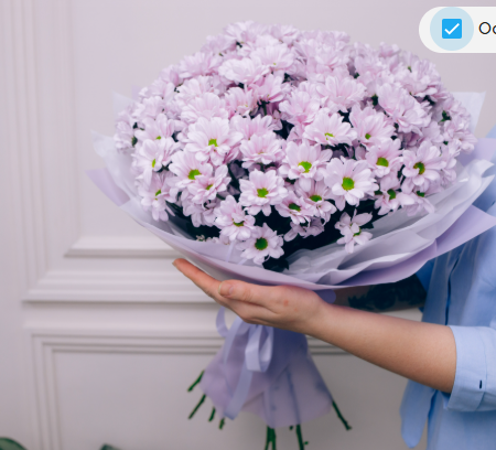 Букет из розовых кустовых хризантем "Для самой нежной"