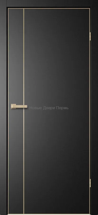 Межкомнатная дверь TR-4 TRINITY с остеклением и молдингом шампань