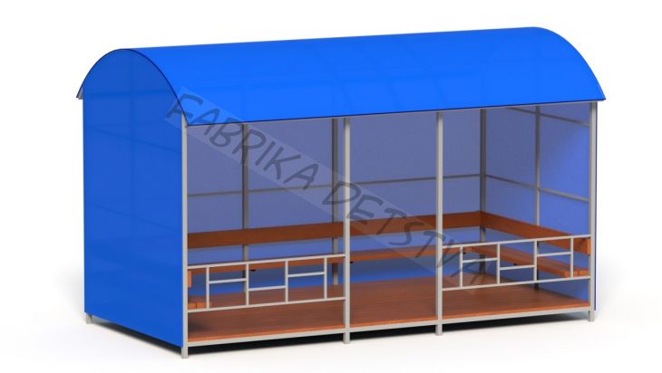 Беседка 4х2 закрытая (синяя)