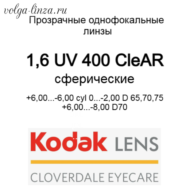 1.6 Kodak CleAR UV 400