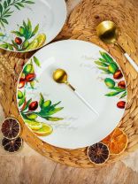 Тарелка обеденная, керамика, 23 см, круглая, Олива, Daniks