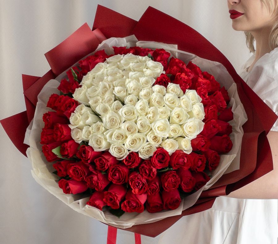 Букет 101 Роза «Сердце»