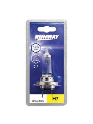 Лампа автомобильная Runway, Н7, RW-H7-b, галоген, 12v 55w, блистер
