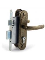 Замок врезной Омега, ЗВ7.02, 00-00000601, ручка в комплекте, цилиндровый, бронзовый