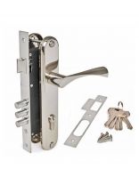 Замок врезной Apecs, 2223/60-CR, 15580, ручка в комплекте, цилиндровый, хром