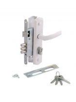 Замок врезной Avers, ЗВ4-1-8-15, 20744, ручка в комплекте, цилиндровый, белый