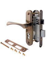 Замок врезной Apecs, 1623-AB, 16952, ручка в комплекте, цилиндровый, универсальный, бронза