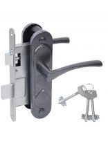 Замок врезной Абсолют, ЗВ9.2-07, БП-00013526, ручка в комплекте, сувальдный, серебро-антик