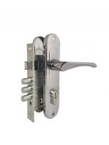 Замок врезной Абсолют, ЗВ4-60/07, БП-00013878, ручка в комплекте, цилиндровый, хром-лак