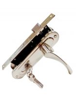 Замок врезной Trodos, 70-L/76 SN, 202099, ручка в комплекте, цилиндровый, никель