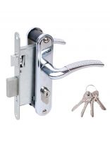 Замок врезной Омега, ЗВ4-55.27, БП-00016663, ручка в комплекте, цилиндровый, хром