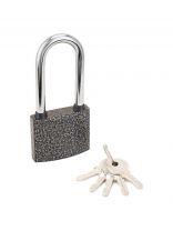 Замок навесной Аллюр, ВС14-340Д, блистер, цилиндровый, с удлиненной дужкой, серый, 5 ключей