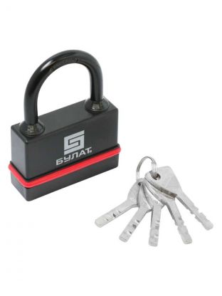 Замок навесной Булат, ВС 3-Н75 ПЛ, 13 655, блистер, дисковый, всепогодный, 72 мм, 5 ключей