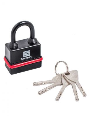 Замок навесной Булат, ВС 3-Н65 ПЛ, 13 985, блистер, дисковый, всепогодный, 62 мм, 5 ключей